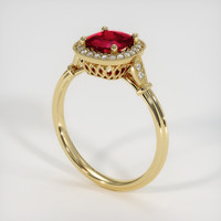 1.12 Ct. Ruby Ring, 18K Yellow Gold 2