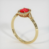 0.97 Ct. Ruby  Ring - 18K Yellow Gold