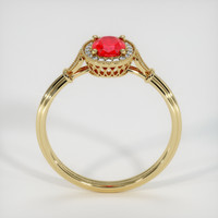 0.97 Ct. Ruby  Ring - 18K Yellow Gold