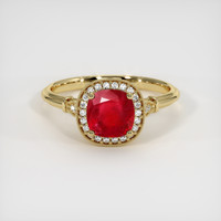 1.54 Ct. Ruby Ring, 18K Yellow Gold 1