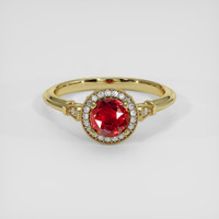 1.07 Ct. Ruby Ring, 18K Yellow Gold 1