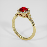 1.07 Ct. Ruby Ring, 18K Yellow Gold 2
