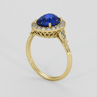 3.10 Ct. Blue Sapphire Ring, 18K Yellow Gold 2