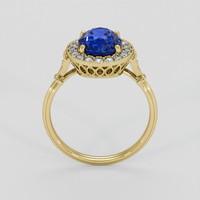 3.10 Ct. Blue Sapphire Ring, 18K Yellow Gold 3