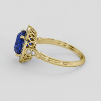 3.10 Ct. Blue Sapphire Ring, 18K Yellow Gold 4