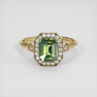 1.41 Ct. Green Sapphire Ring, 18K Yellow Gold 1