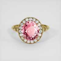 3.05 Ct. Padparadscha Sapphire Ring, 18K Yellow Gold 1
