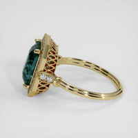 4.02 Ct. Greenish Blue Sapphire Ring, 18K Yellow Gold 4