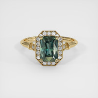 2.65 Ct. Green Sapphire Ring, 18K Yellow Gold 1