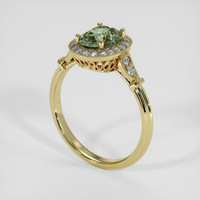 1.54 Ct. Green Sapphire Ring, 18K Yellow Gold 2