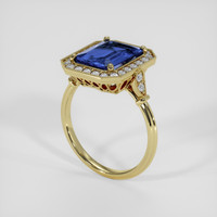 3.86 Ct. Blue Sapphire Ring, 18K Yellow Gold 2