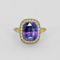 4.67 Ct. Bi Color Sapphire Ring, 18K Yellow Gold 1