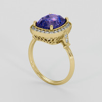 4.67 Ct. Bi Color Sapphire Ring, 18K Yellow Gold 2