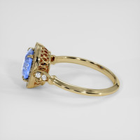 1.31 Ct. Blue Sapphire Ring, 18K Yellow Gold 4