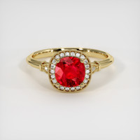 1.11 Ct. Ruby Ring, 18K Yellow Gold 1