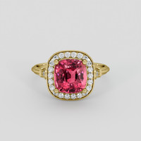 3.06 Ct. Padparadscha Sapphire Ring, 18K Yellow Gold 1
