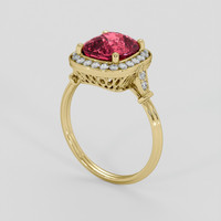 3.06 Ct. Padparadscha Sapphire Ring, 18K Yellow Gold 2