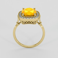 4.93 Ct. Orangish Yellow Sapphire Ring, 18K Yellow Gold 3