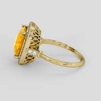 4.93 Ct. Orangish Yellow Sapphire Ring, 18K Yellow Gold 4
