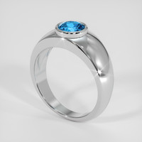 3.11 Ct. Swiss Blue Topaz Ring, Platinum 950 2