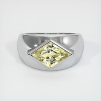 3.20 Ct. Yellowish Green Sapphire Ring, 14K White Gold 1