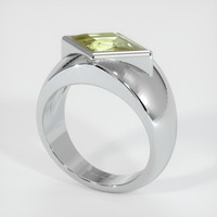 3.20 Ct. Yellowish Green Sapphire Ring, 14K White Gold 2