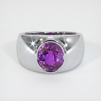 3.20 Ct. Purple Sapphire Ring, 14K White Gold 1
