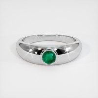 0.42 Ct. Emerald Ring, 18K White Gold 1