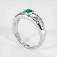 0.42 Ct. Emerald Ring, 18K White Gold 2