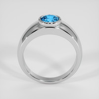 3.11 Ct. Swiss Blue Topaz Ring, 18K White Gold 3