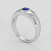 0.85 Ct. Blue Sapphire Ring, 18K White Gold 2