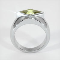 3.20 Ct. Yellowish Green Sapphire Ring, 18K White Gold 3