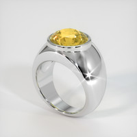 7.00 Ct. Yellow Sapphire Ring, 18K White Gold 2