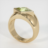 3.20 Ct. Yellowish Green Sapphire Ring, 14K Yellow Gold 2