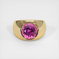 1.67 Ct. Pink Sapphire Ring, 18K Yellow Gold 1