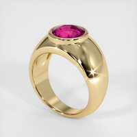 3.07 Ct. Pink Sapphire Ring, 18K Yellow Gold 2