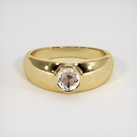 0.66 Ct. Peach Sapphire Ring, 18K Yellow Gold 1