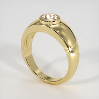 0.66 Ct. Peach Sapphire Ring, 18K Yellow Gold 2