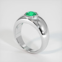 0.65 Ct. Emerald Ring, Platinum 950 2