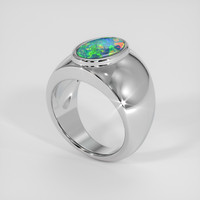 1.98 Ct. Multi Color Opal Ring, Platinum 950 2
