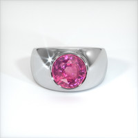 3.31 Ct. Pink Sapphire Ring, Platinum 950 1