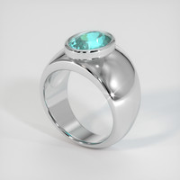 2.86 Ct. Greenish Blue Paraiba Tourmaline Ring, 10K White Gold 2