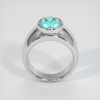 2.86 Ct. Greenish Blue Paraiba Tourmaline Ring, 10K White Gold 3