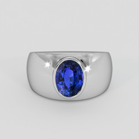 2.01 Ct. Blue Sapphire Ring, 14K White Gold 1