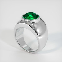 3.42 Ct. Emerald Ring, 18K White Gold 2