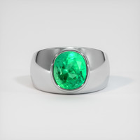 3.87 Ct. Emerald Ring, 18K White Gold 1