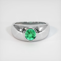 0.65 Ct. Emerald Ring, 18K White Gold 1