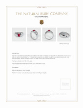 Men's Ruby Ring 1.03 Ct., 18K White Gold Appraisal