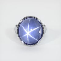 28.00 Ct. Blue Sapphire Ring, 18K White Gold 1