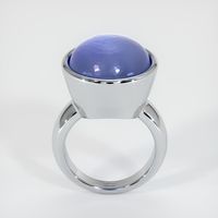 28.00 Ct. Blue Sapphire Ring, 18K White Gold 3